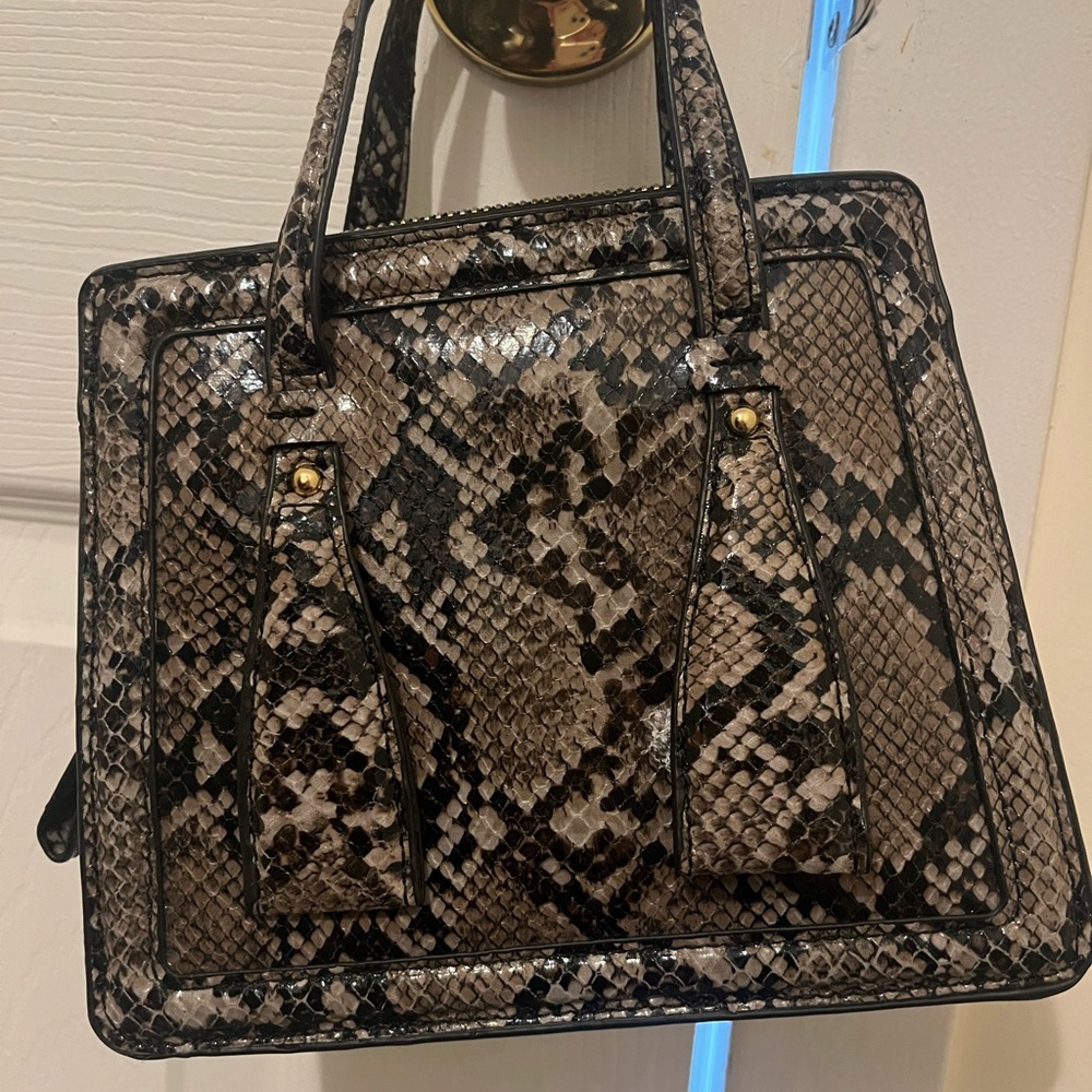 Zara Black and Gray Mini Bag with Structured Design
